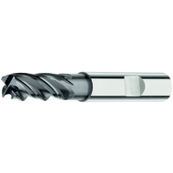 Solid carbide end milling cutter 35°/38° UT 12mm long, clear. Z=4 HB, AlTiN